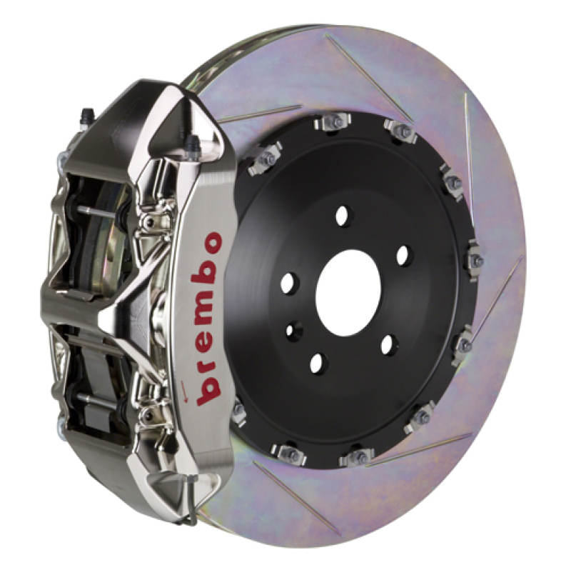 Lexus LS500 Brake Kit - Front - Brembo - GTR BBK 6 Piston Billet 405x34 2pc Rotor Slotted Type1 - Nickel - `18-`27
