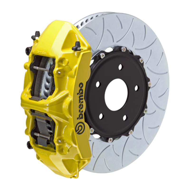 Chevrolet Corvette C8 Brake Kit - Front - Brembo - GT BBK 6 Piston Cast 350x34 2pc Rotor Slotted Type-3 - Yellow - `20-`27