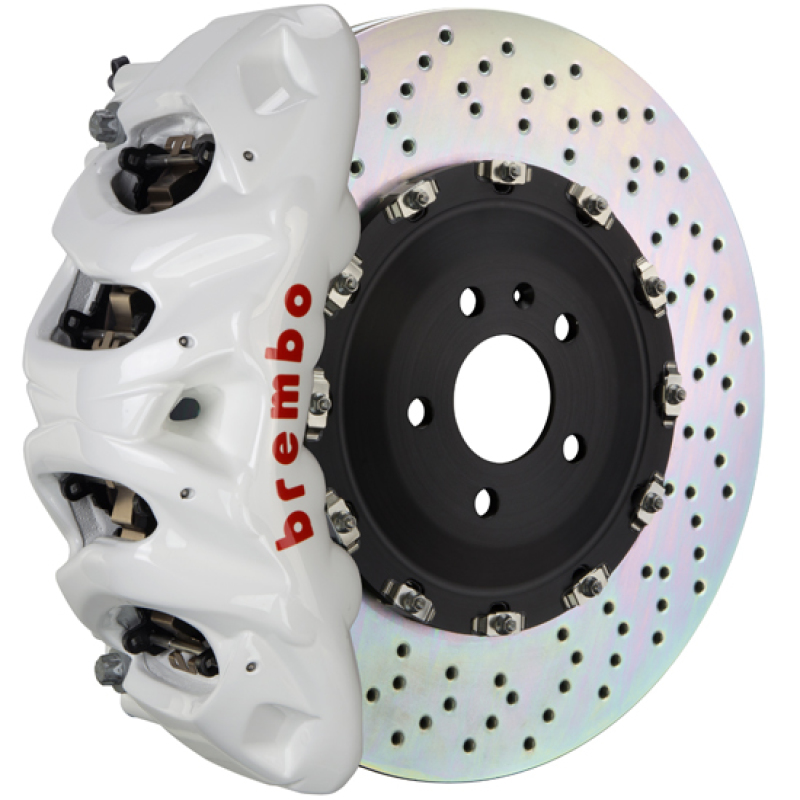 Mercedes-Benz G55 AMG Brake Kit - Front - Brembo - GT BBK 8 Piston Cast 412x38 2pc Rotor Drilled - White - `05-`11 Mercedes-Benz G55 AMG Brake Kit - Front - Brembo - GT BBK 8 Piston Cast 412x38 2pc Rotor Drilled - White - `05-`11