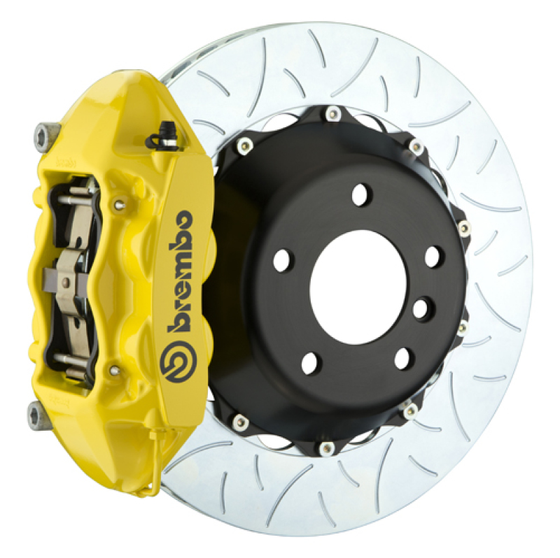 Mazda Mazda3 Brake Kit - Front - Brembo - GT BBK 4 Piston Cast 345x28 2pc Rotor Slotted Type-3 - Yellow - `19-`27