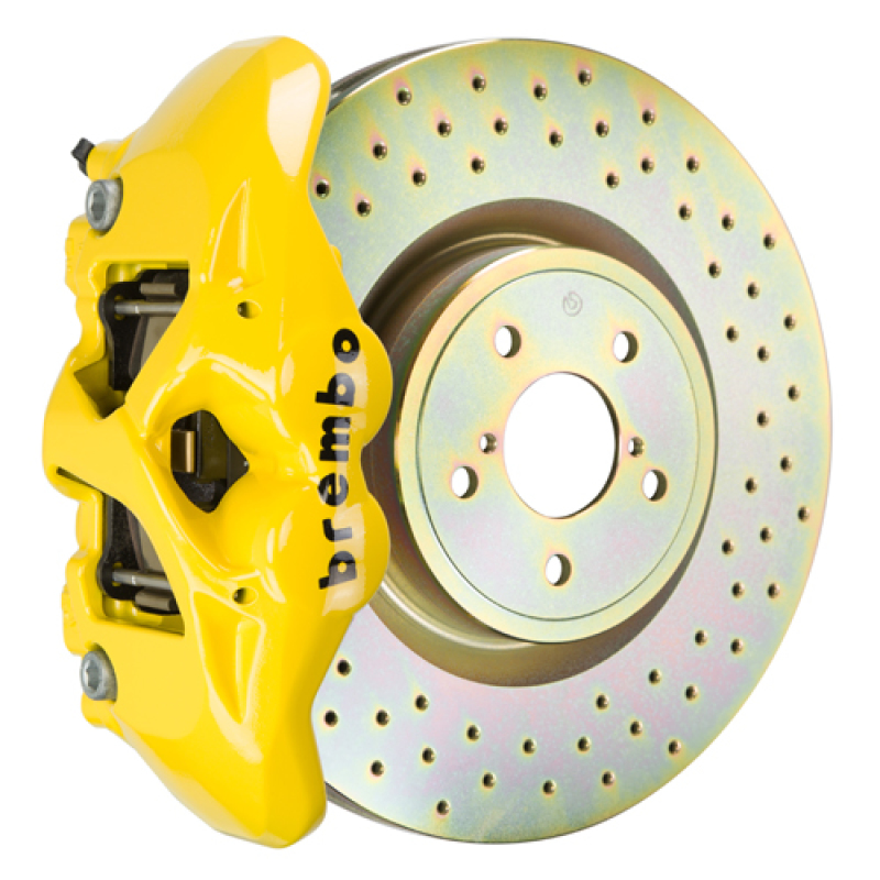 Subaru WRX Brake Kit - Front - Brembo - GT BBK 4 Piston Cast 326 x30 1pc Rotor Drilled - Yellow - `15-`21 Subaru WRX Brake Kit - Front - Brembo - GT BBK 4 Piston Cast 326 x30 1pc Rotor Drilled - Yellow - `15-`21