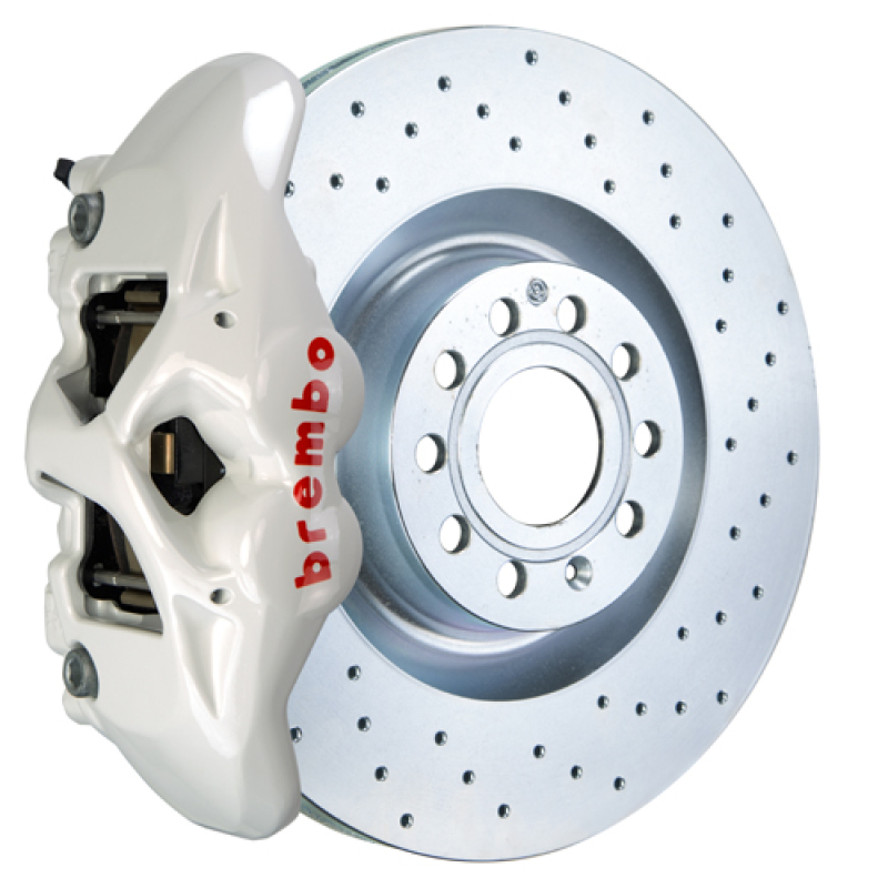 Audi A3 Brake Kit - Front - Brembo - GT BBK 4 Piston Cast 345x30 1pc Rotor Drilled - White - `14-`20 Audi A3 Brake Kit - Front - Brembo - GT BBK 4 Piston Cast 345x30 1pc Rotor Drilled - White - `14-`20