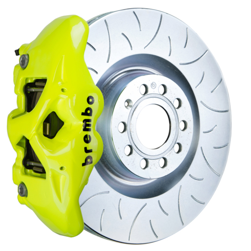 Audi A3 Brake Kit - Front - Brembo - GT BBK 4 Piston Cast 345x30 1pc Rotor Slotted Type3 - Fluo Yellow - `14-`20 Audi A3 Brake Kit - Front - Brembo - GT BBK 4 Piston Cast 345x30 1pc Rotor Slotted Type3 - Fluo Yellow - `14-`20