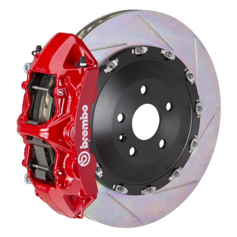 BMW X6 Brake Kit - Front - Brembo - Slotted Type-1 + 6 Piston Cast 405x34 2pc Rotor - Red - `20-`27