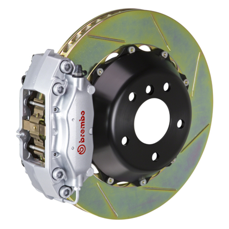 BMW Z4 Brake Kit - Rear - Brembo - 4 Piston Cast 2pc 345x28 2pc Rotor Slotted Type1 - Silver - `06-`08