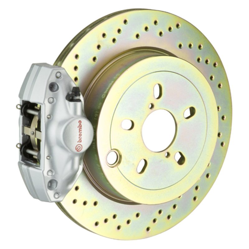 BMW 325i Brake Kit - Rear - Brembo - GT BBK 2Pist Cast 2pc 294x19 1pc Rotor Drilled - Silver - `99-`05