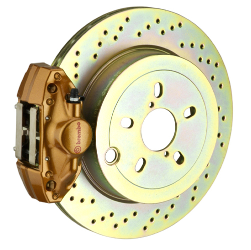 Subaru BRZ Brake Kit - Rear - Brembo - GT BBK 2 Pis Cast 2pc 316 x20 1pc Rtr Drill - Gold - `12-`16 Subaru BRZ Brake Kit - Rear - Brembo - GT BBK 2 Pis Cast 2pc 316 x20 1pc Rtr Drill - Gold - `12-`16