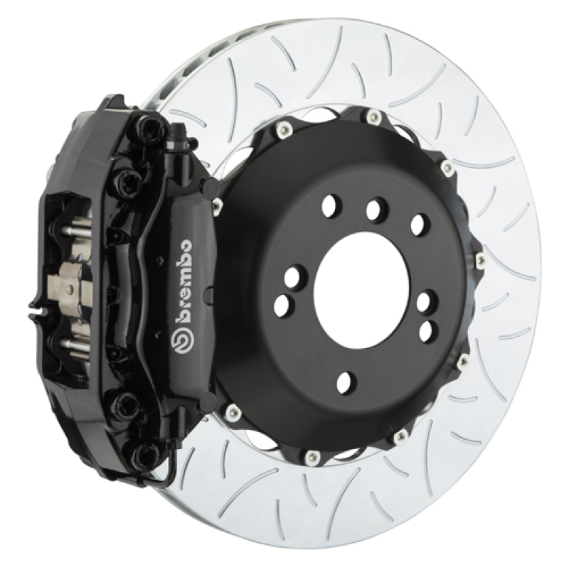 BMW 528i Brake Kit - Rear - Brembo - GT BBK 4 Piston Cast 345x28 2pc Rotor Slotted Type3 - Black - `11-`16