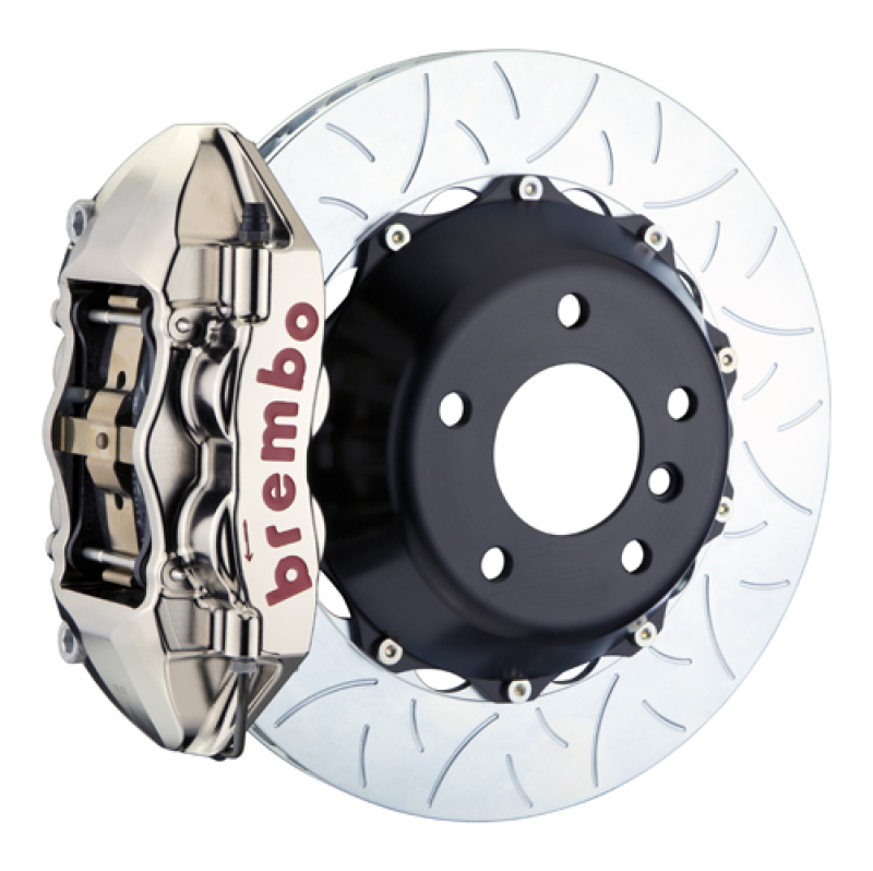 BMW X5 Brake Kit - Rear - Brembo - Slotted Type3 + 2pc Rotors + 4 Piston Billet - Nickel - `07-`13