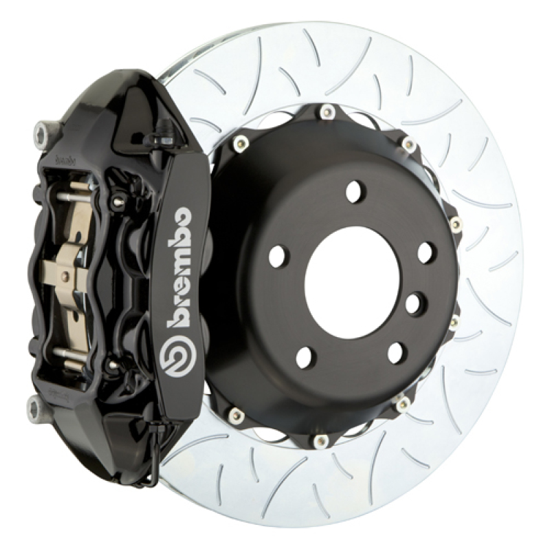 Audi RS4 Brake Kit - Rear - Brembo - GT BBK 4 Piston Cast 380x28 2pc Rotor Slotted Type-3 - Black - `06-`08