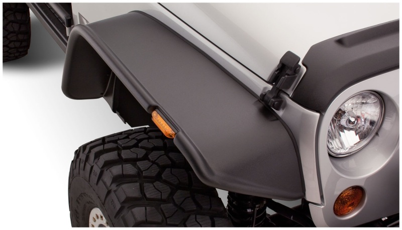 Jeep Wrangler Fender Flares - Front - Bushwacker - Flat Style - Black - `07-`18 Jeep Wrangler Fender Flares - Front - Bushwacker - Flat Style - Black - `07-`18
