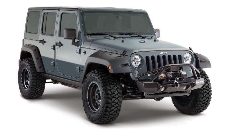 Jeep Wrangler Unlimited Fender Flares - Rear - Bushwacker - Pocket Style - Black - `07-`18 Jeep Wrangler Unlimited Fender Flares - Rear - Bushwacker - Pocket Style - Black - `07-`18