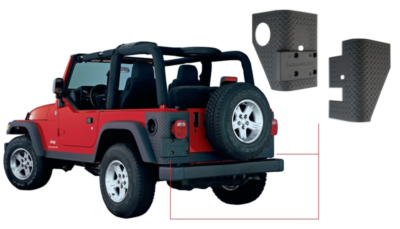 Jeep Wrangler Trail Armor Rear Corners - Bushwacker - Trail Armor Corner Guard - Matte Black - `97-`06 Jeep Wrangler Trail Armor Rear Corners - Bushwacker - Trail Armor Corner Guard - Matte Black - `97-`06