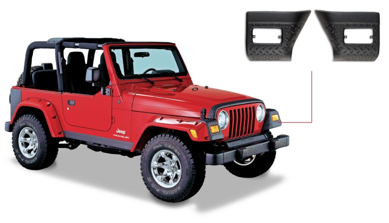 Jeep Wrangler Trail Armor Front Corners - Bushwacker - Trail Armor Corner Guard - Black - `97-`06 Jeep Wrangler Trail Armor Front Corners - Bushwacker - Trail Armor Corner Guard - Black - `97-`06