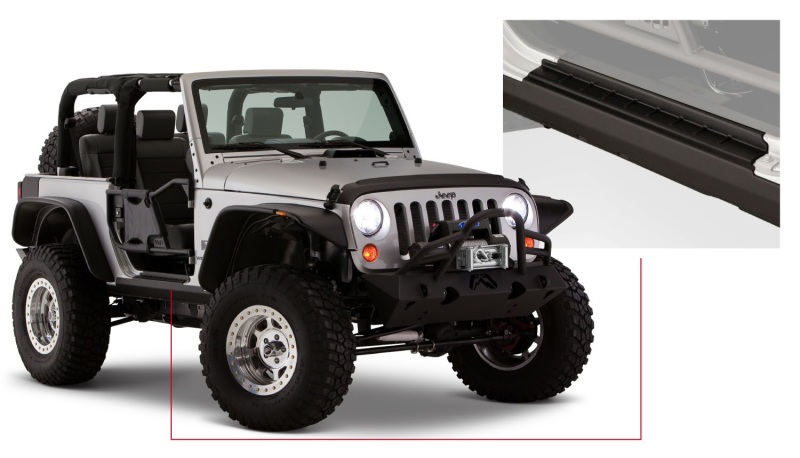 Jeep Wrangler Body Armor - Bushwacker - Trail Armor Rocker Panel - Black - `07-`18 Jeep Wrangler Body Armor - Bushwacker - Trail Armor Rocker Panel - Black - `07-`18