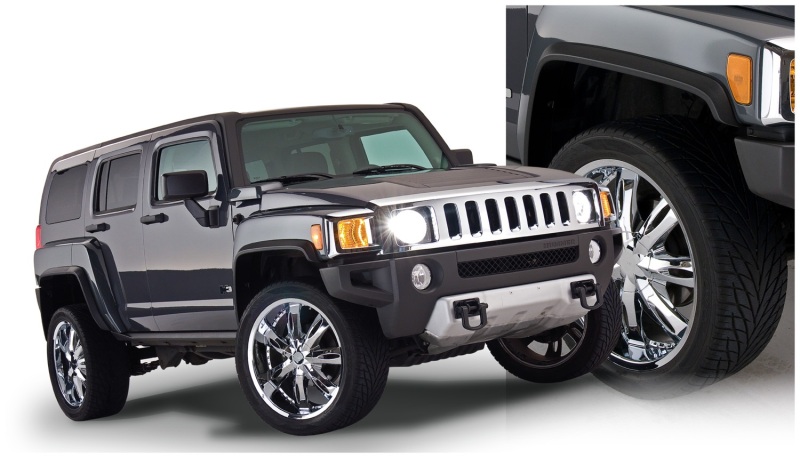 Hummer H3 Fender Flares - Front + Rear - Bushwacker - OE Style - Black - `06-`10 Hummer H3 Fender Flares - Front + Rear - Bushwacker - OE Style - Black - `06-`10