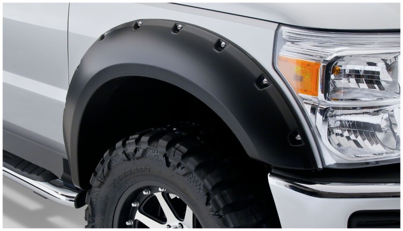 Ford F-250 Super Duty Fender Flares - Front + Rear - Bushwacker - Pocket Style - Black - `99-`07