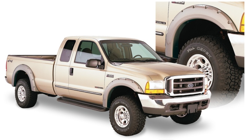 Ford F-250 Super Duty Fender Flares - Front + Rear - Bushwacker - Pocket Style - Black - `99-`07 Ford F-250 Super Duty Fender Flares - Front + Rear - Bushwacker - Pocket Style - Black - `99-`07