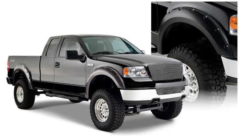 Ford F-150 Fender Flares - Front + Rear - Bushwacker - Pocket Style - Black - `04-`08 Ford F-150 Fender Flares - Front + Rear - Bushwacker - Pocket Style - Black - `04-`08