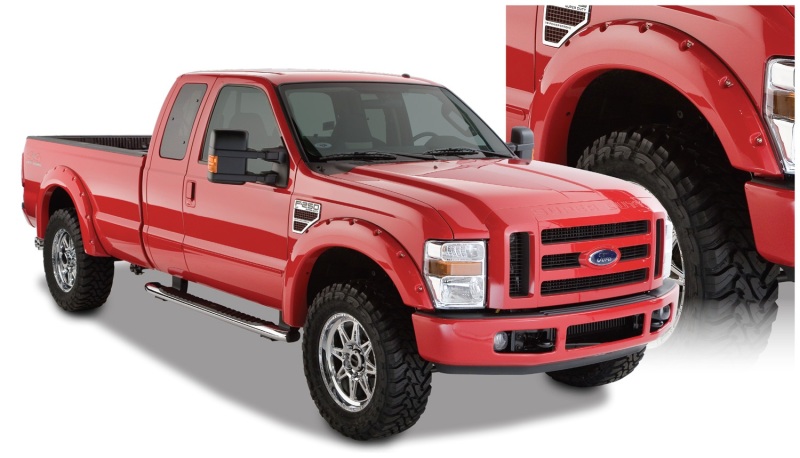 Ford F-250 Super Duty Fender Flares - Front + Rear - Bushwacker - Pocket Style - Black - `08-`10 Ford F-250 Super Duty Fender Flares - Front + Rear - Bushwacker - Pocket Style - Black - `08-`10