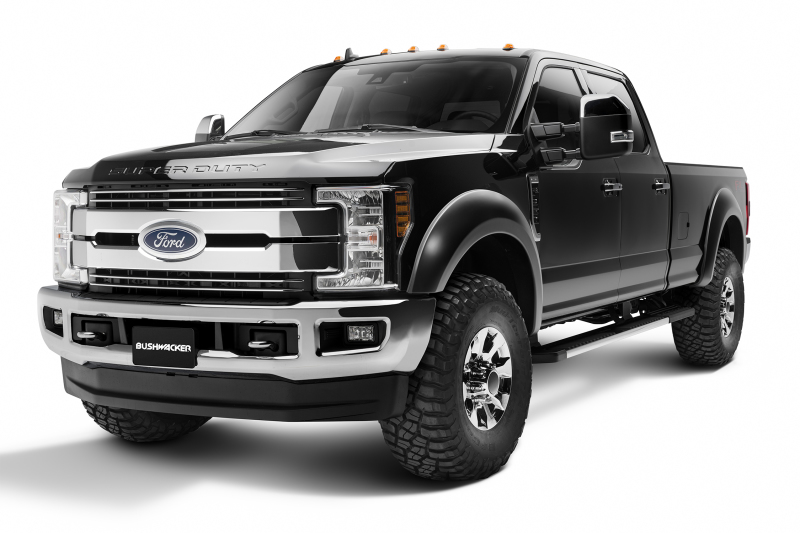 Ford F-250 Super Duty Fender Flares - Front + Rear - Bushwacker - Extend-A-Fender - Black - `17-`18 Ford F-250 Super Duty Fender Flares - Front + Rear - Bushwacker - Extend-A-Fender - Black - `17-`18