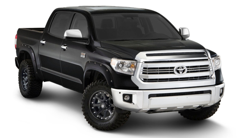 Toyota Tundra Fleetside Fender Flares - Front + Rear - Bushwacker - Pocket Style - Midnight Black Metallic - `16-`18 Toyota Tundra Fleetside Fender Flares - Front + Rear - Bushwacker - Pocket Style - Midnight Black Metallic - `16-`18