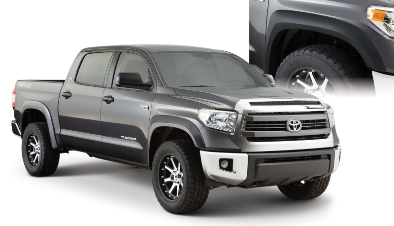 Toyota Tundra Fleetside Fender Flares - Front + Rear - Bushwacker - Extend-A-Fender - Black - `14-`18 Toyota Tundra Fleetside Fender Flares - Front + Rear - Bushwacker - Extend-A-Fender - Black - `14-`18