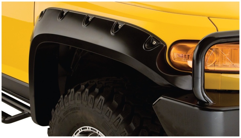 Toyota FJ Cruiser Fender Flares - Front - Bushwacker - Pocket Style - Black - `07-`14 Toyota FJ Cruiser Fender Flares - Front - Bushwacker - Pocket Style - Black - `07-`14