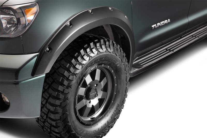 Toyota Tundra Fender Flares - Front + Rear - Bushwacker - Forge Style, Pocket/Rivet Style, Textured - Black - `07-`13 Toyota Tundra Fender Flares - Front + Rear - Bushwacker - Forge Style, Pocket/Rivet Style, Textured - Black - `07-`13