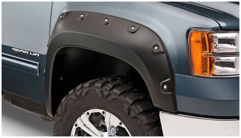 GMC Sierra 2500 HD Fender Flares - Front - Bushwacker - Boss Pocket Style - Black - `11-`14 GMC Sierra 2500 HD Fender Flares - Front - Bushwacker - Boss Pocket Style - Black - `11-`14
