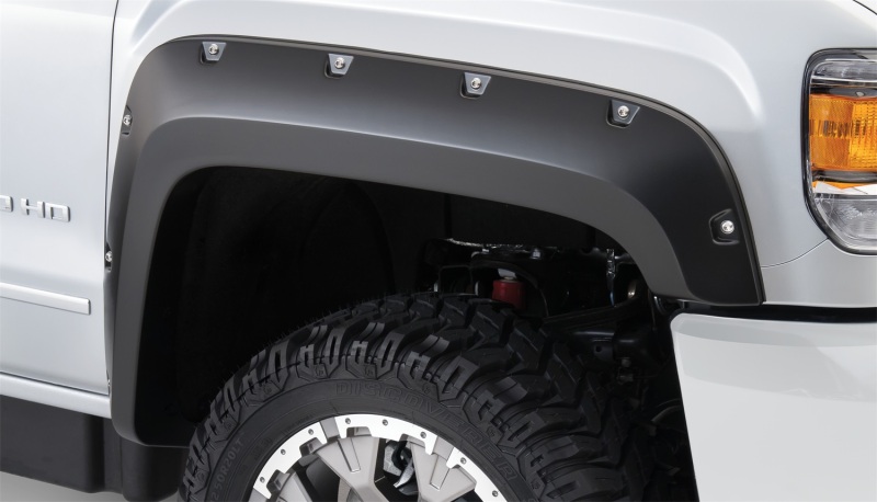 GMC Sierra 2500 HD Fender Flares - Front - Bushwacker - Pocket Style - Black - `15-`18 GMC Sierra 2500 HD Fender Flares - Front - Bushwacker - Pocket Style - Black - `15-`18