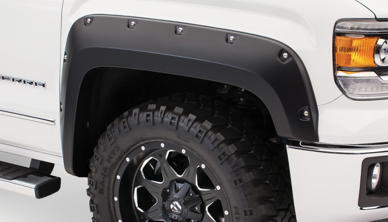 GMC Sierra 1500 Fender Flares - Front - Bushwacker - Pocket Style - Black - `16-`18 GMC Sierra 1500 Fender Flares - Front - Bushwacker - Pocket Style - Black - `16-`18