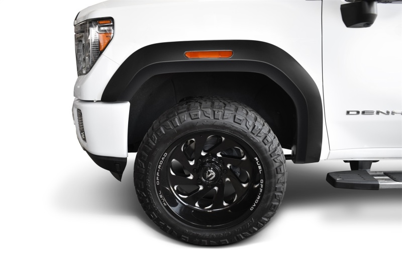 GMC Sierra 3500 HD Fender Flares - Front - Bushwacker - Extend-A-Fender Style - Black - `20-`21 GMC Sierra 3500 HD Fender Flares - Front - Bushwacker - Extend-A-Fender Style - Black - `20-`21