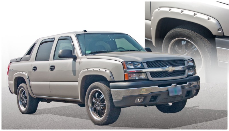 Chevrolet Avalanche 1500 Fender Flares - Front + Rear - Bushwacker - Pocket Style - Matte Black - `03-`06 Chevrolet Avalanche 1500 Fender Flares - Front + Rear - Bushwacker - Pocket Style - Matte Black - `03-`06
