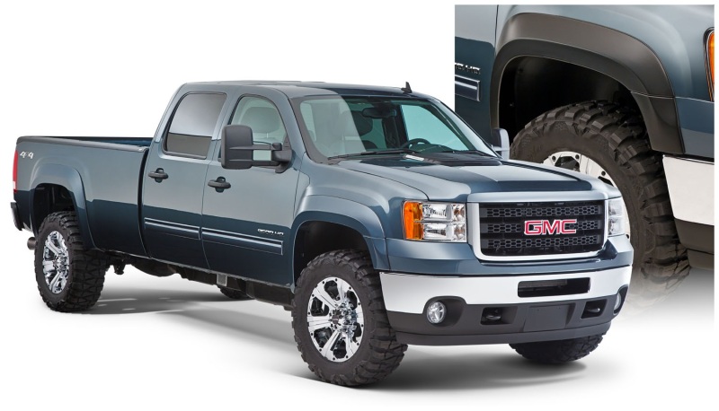 GMC Sierra 1500 Fleetside Fender Flares - Front + Rear - Bushwacker - Extend-A-Fender - Black - `07-`13 GMC Sierra 1500 Fleetside Fender Flares - Front + Rear - Bushwacker - Extend-A-Fender - Black - `07-`13