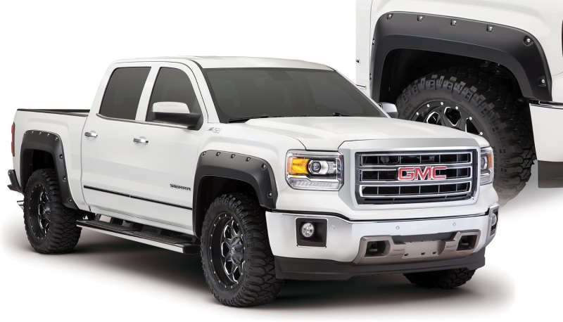GMC Sierra 1500 Fender Flares - Front + Rear - Bushwacker - Pocket Style - Black - `14-`15 GMC Sierra 1500 Fender Flares - Front + Rear - Bushwacker - Pocket Style - Black - `14-`15