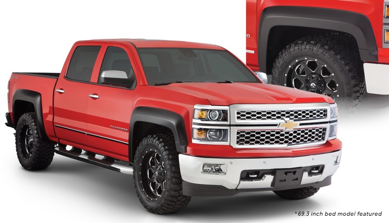 Chevrolet Silverado 2500 HD Fender Flares - Front + Rear - Bushwacker - Extend-A-Fender - Black - `15-`18 Chevrolet Silverado 2500 HD Fender Flares - Front + Rear - Bushwacker - Extend-A-Fender - Black - `15-`18