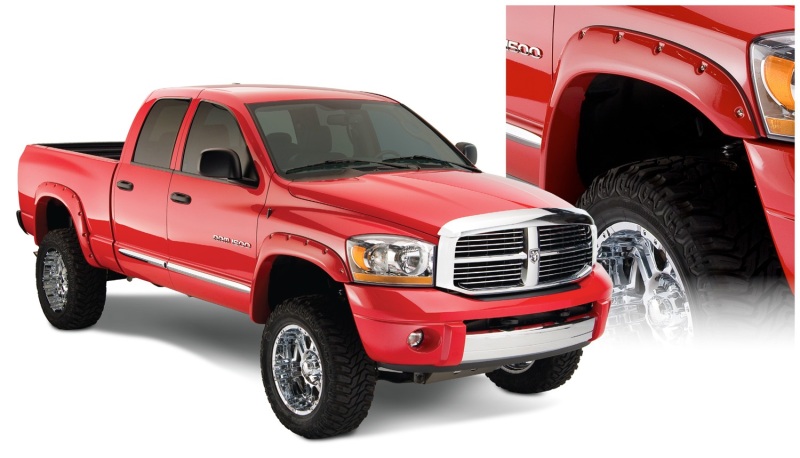 Dodge Ram 1500 Fender Flares - Front + Rear - Bushwacker - Pocket Style - Black - `06-`08 Dodge Ram 1500 Fender Flares - Front + Rear - Bushwacker - Pocket Style - Black - `06-`08