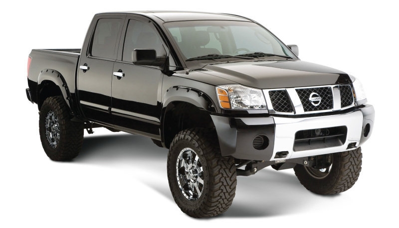 Nissan Titan Fender Flares - Front + Rear - Bushwacker - Pocket Style - Black - `04-`15 Nissan Titan Fender Flares - Front + Rear - Bushwacker - Pocket Style - Black - `04-`15