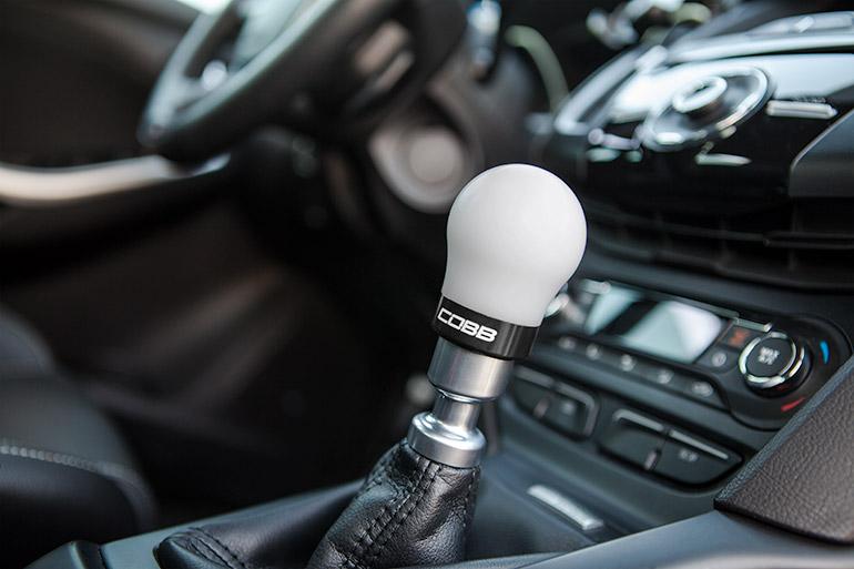 Ford Fiesta ST Shift Knob - COBB - Black Base - White - `14-`15