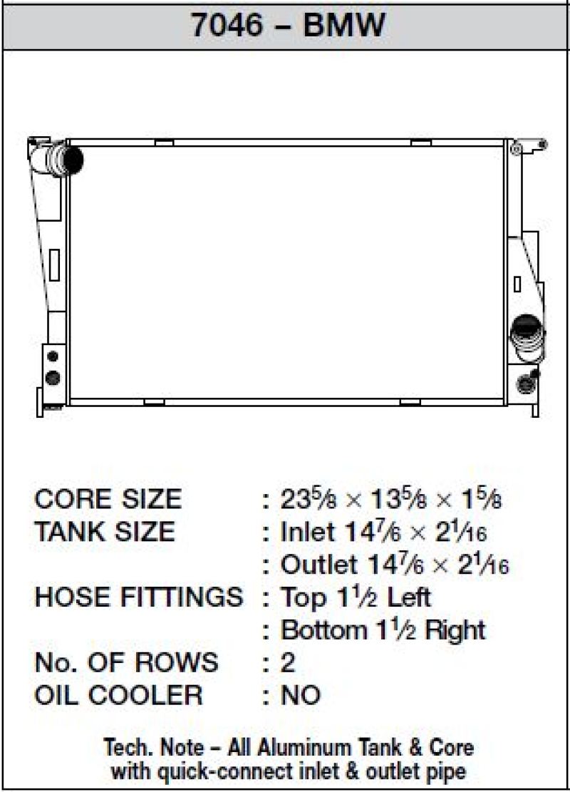 BMW 1 Series Radiator - CSF - High-Performance All-Aluminum with 2-Row Core and B-Tube Technology - `11-`27