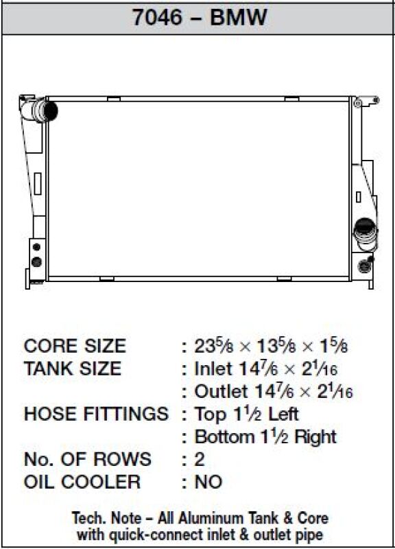BMW 1 Series Radiator - CSF - High-Performance All-Aluminum with 2-Row Core and B-Tube Technology - `11-`27