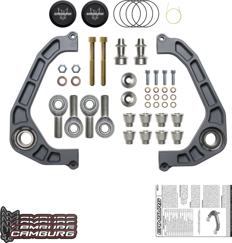 Ford F-150 Suspension Control Arm Kit - Camburg - KINETIK V2 Performance Billet Uniball - Gun Metal Gray - `04-`20