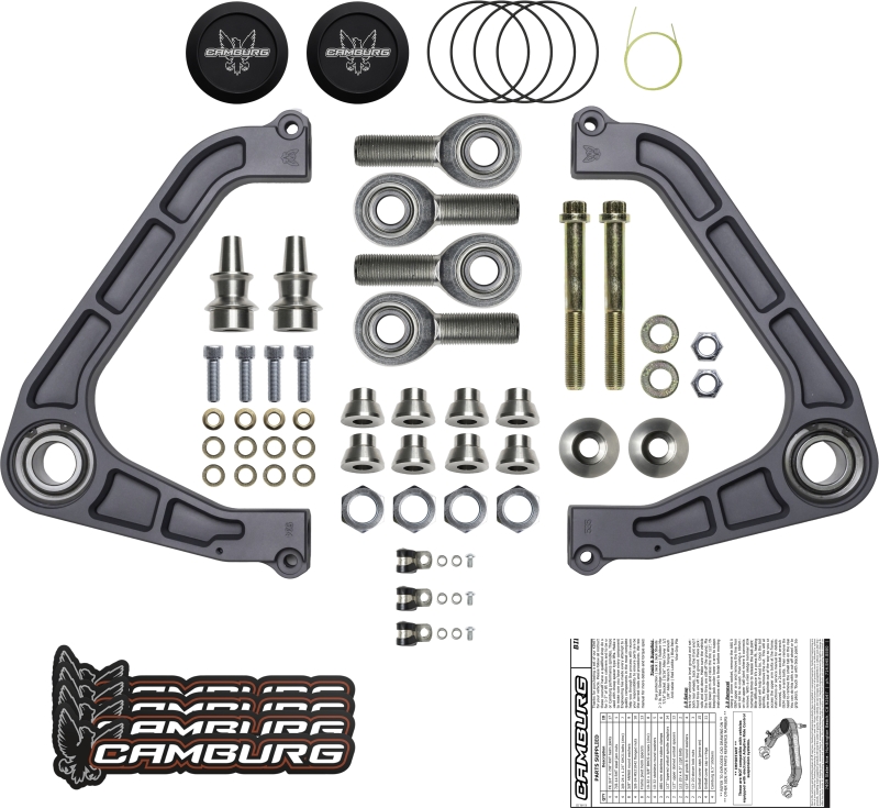 GMC 1500 Suspension Control Arm Kit - Camburg - KINETIK V2 Performance Billet Uniball - Gun Metal Gray - `19-`23