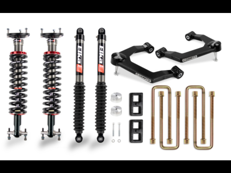Chevrolet Silverado 1500 Suspension Lift Kit - Front + Rear - Cognito - 3 Inch Performance Leveling Lift + Elka 2.0 IFP Shocks - Black - `19-`24