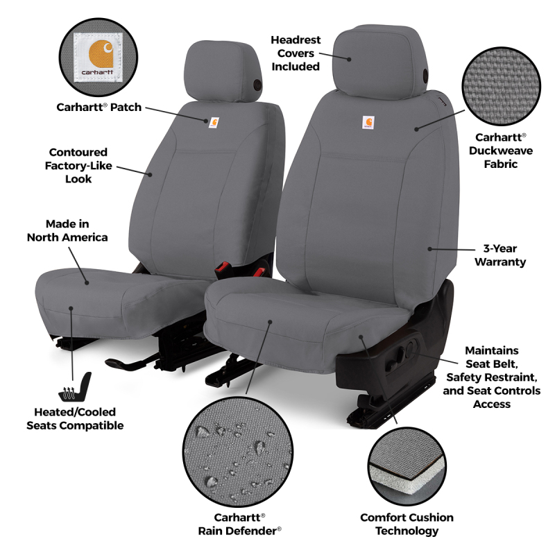 Toyota 4Runner Seat Covers - 1st Row - Covercraft - Carhartt PrecisionFit - Gravel - `25-`26