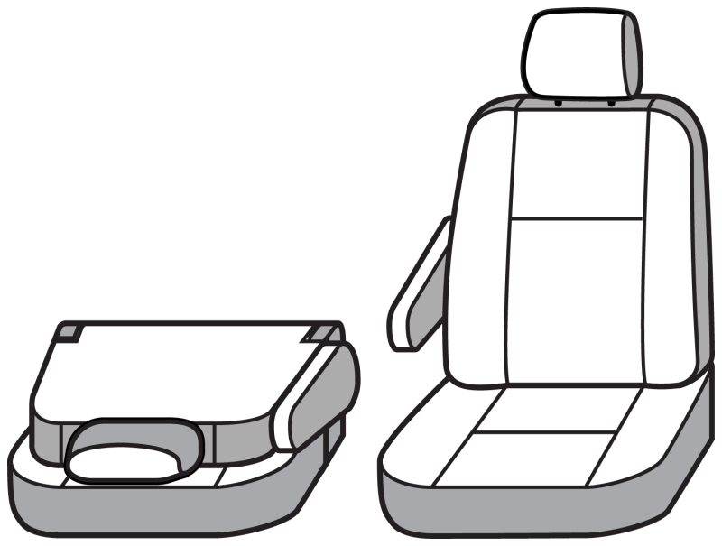 Ford Transit Seat Cover - Front - Covercraft - Polycotton SeatSaver - Misty Grey - `14-`23