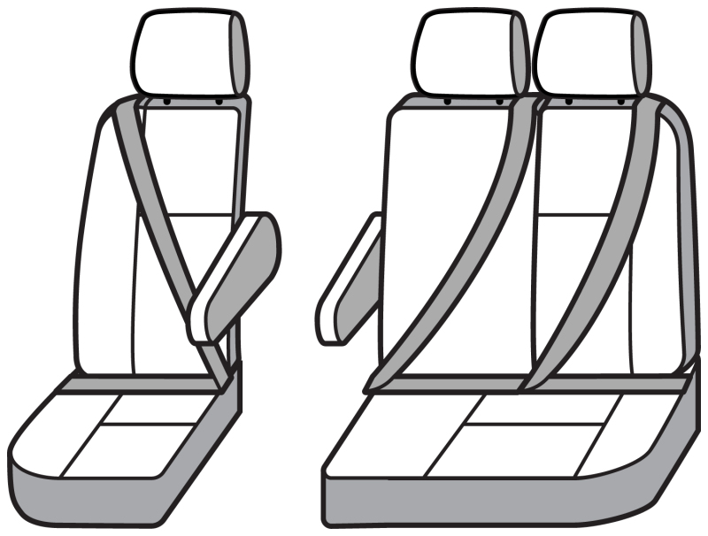 Ford Transit Seat Covers - Third Row - Covercraft - SeatSaver Custom Polycotton - Taupe - `15-`26