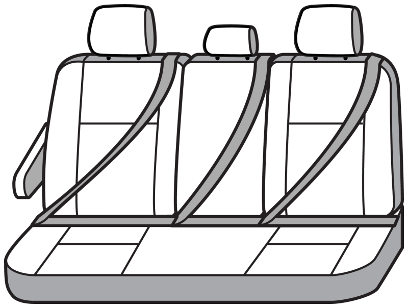 Ford Transit Seat Cover - Second Row - Covercraft - Polycotton SeatSaver - Misty Grey - `15-`26