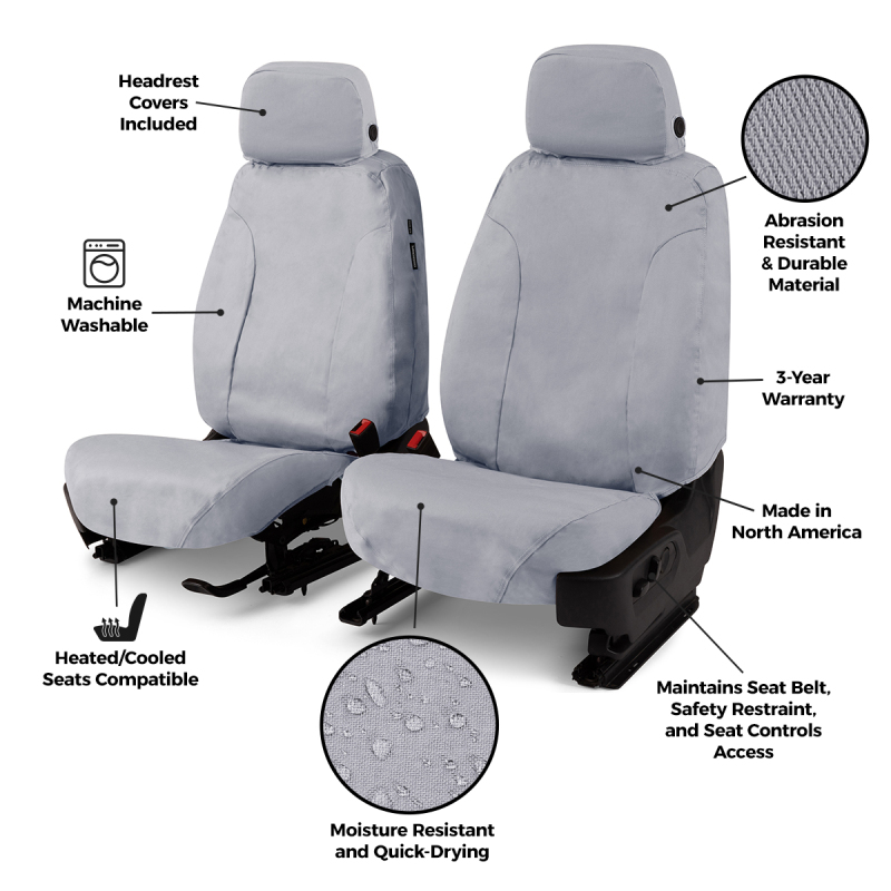 Ford Transit Seat Cover - Second Row - Covercraft - Polycotton SeatSaver - Misty Grey - `15-`26